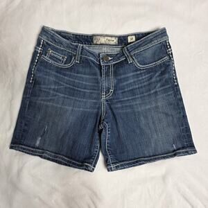 BKE Payton Denim Shorts Size 30 Low Rise Y2K Distressed Stretch